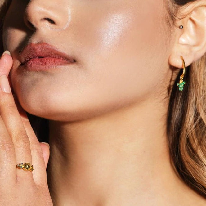 Emerald Gold Drop Earrings - Gunderson's Jewelers
