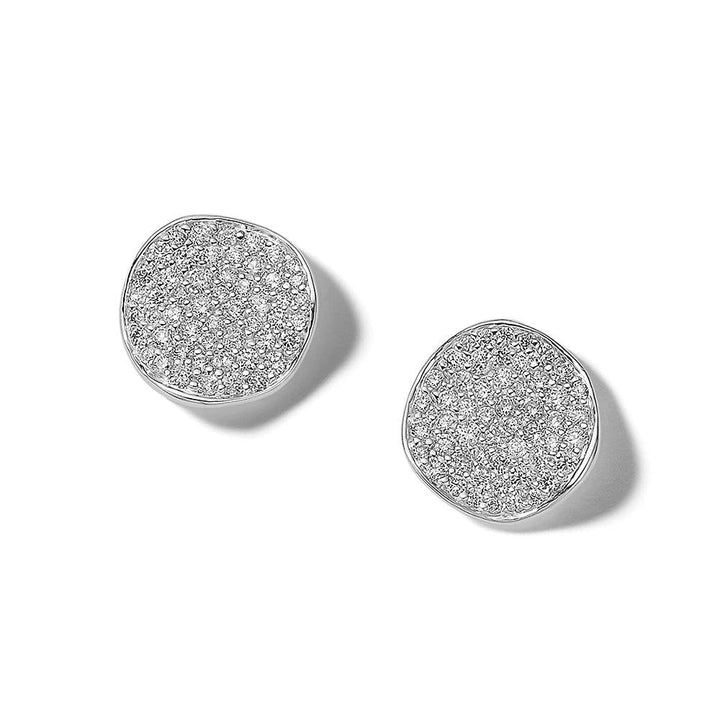 Flower Stud Earrings in Sterling Silver with Diamonds - Gunderson's Jewelers