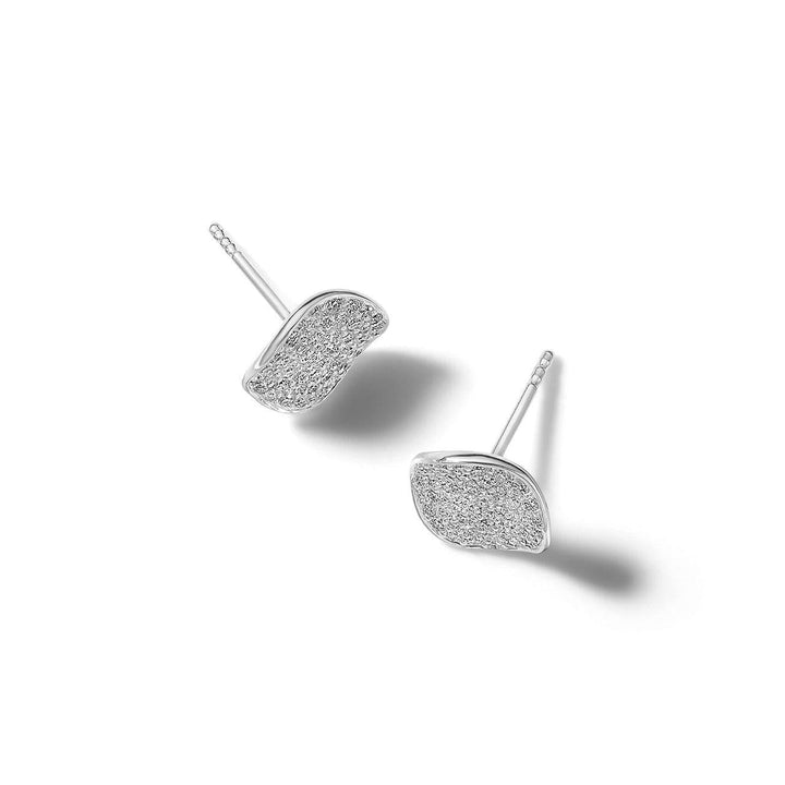 Flower Stud Earrings in Sterling Silver with Diamonds - Gunderson's Jewelers