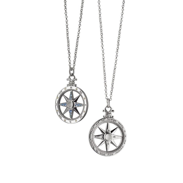 Global Compass Charm with Sapphires - Gunderson's Jewelers