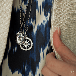 Global Compass Charm with Sapphires - Gunderson's Jewelers