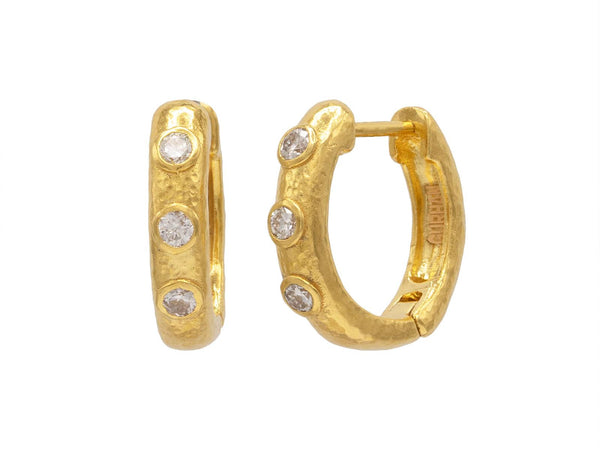 Gold & Diamond Huggie Earrings - Gunderson's Jewelers