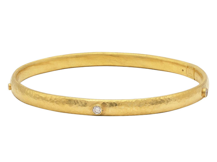 Gold Bangle Bracelet with Diamonds - Gunderson's Jewelers