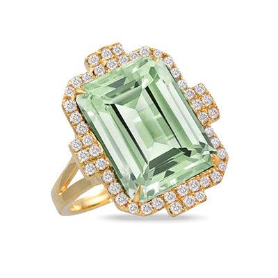 Green Amethyst and Diamond Ring - Gunderson's Jewelers