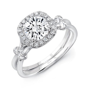 Halo Cushion, Double Shank Diamond Engagement Ring - Gunderson's Jewelers
