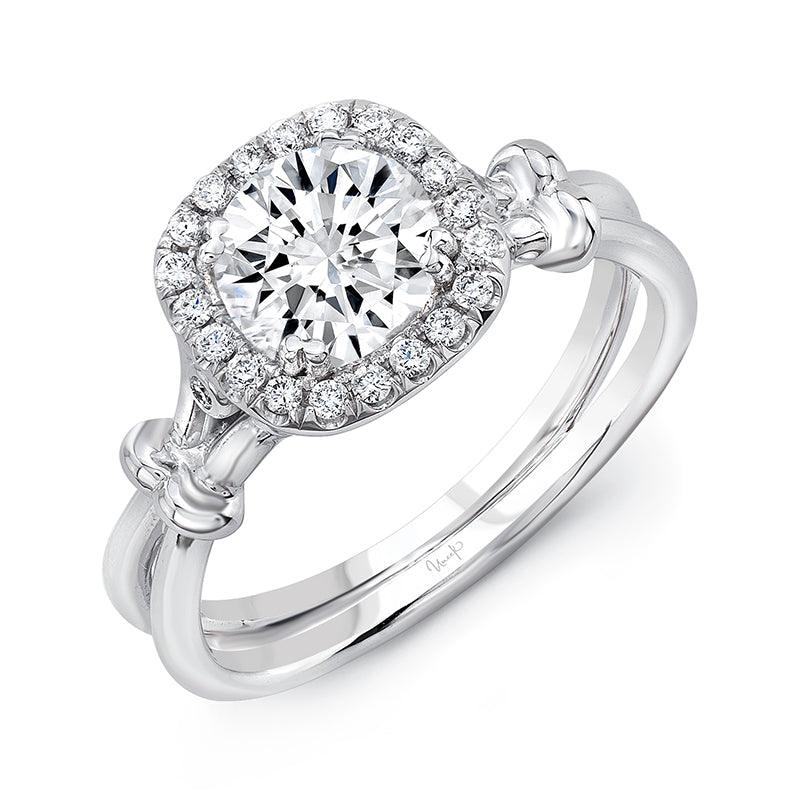 Halo Cushion, Double Shank Diamond Engagement Ring - Gunderson's Jewelers