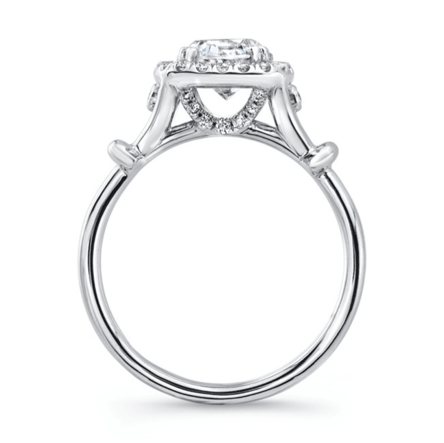 Halo Cushion, Double Shank Diamond Engagement Ring - Gunderson's Jewelers