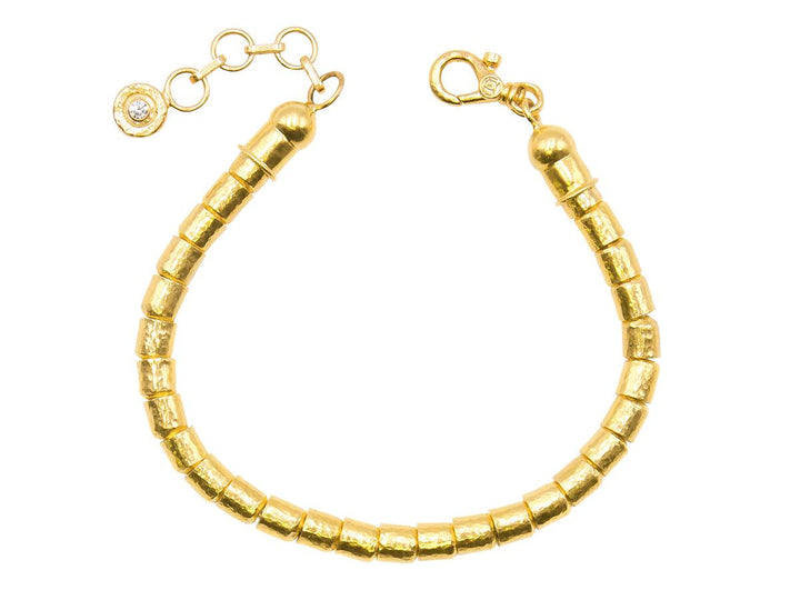 Hammered Gold & Diamond Pendant Bracelet - Gunderson's Jewelers