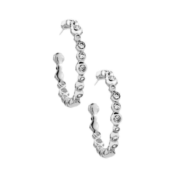 Hoops in Sterling Silver with Diamonds - Gunderson's Jewelers