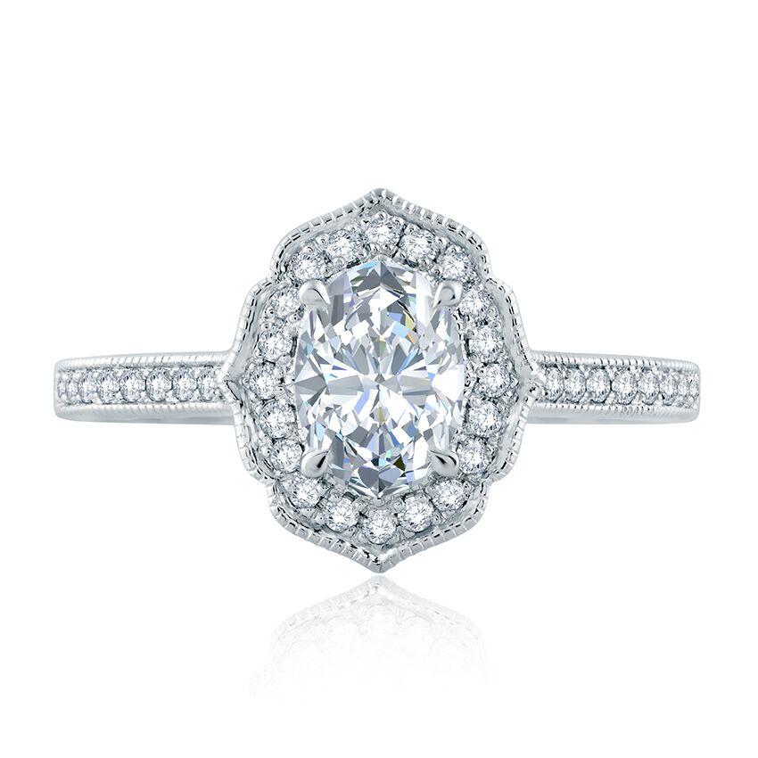 Intricate Floral Inspired Halo Diamond Engagement Ring – Gunderson's ...