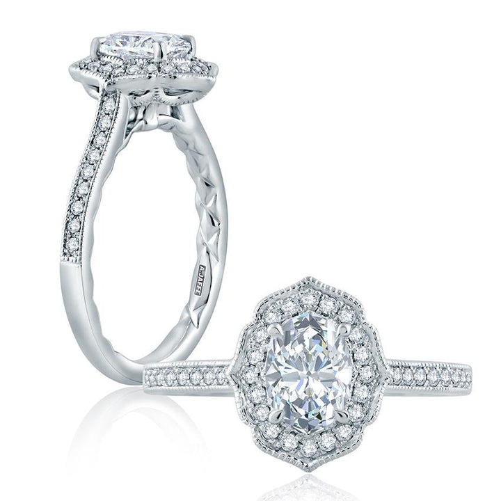 Intricate Floral Inspired Halo Diamond Engagement Ring - Gunderson's Jewelers