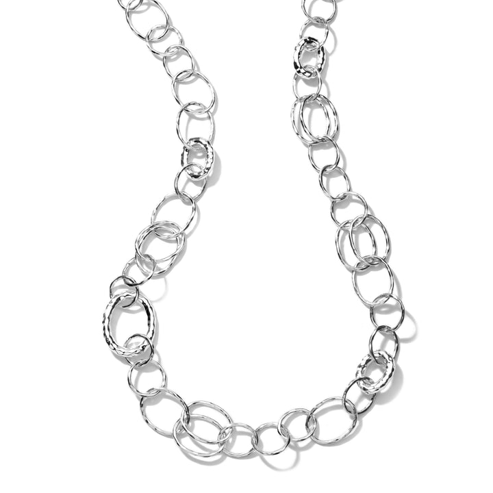 Long Hammered Bastille Necklace in Sterling Silver - Gunderson's Jewelers