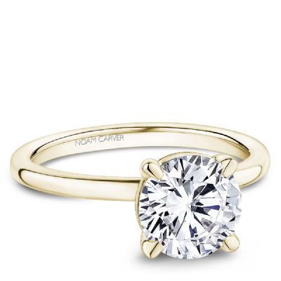 18K Gold Round Engagement Ring