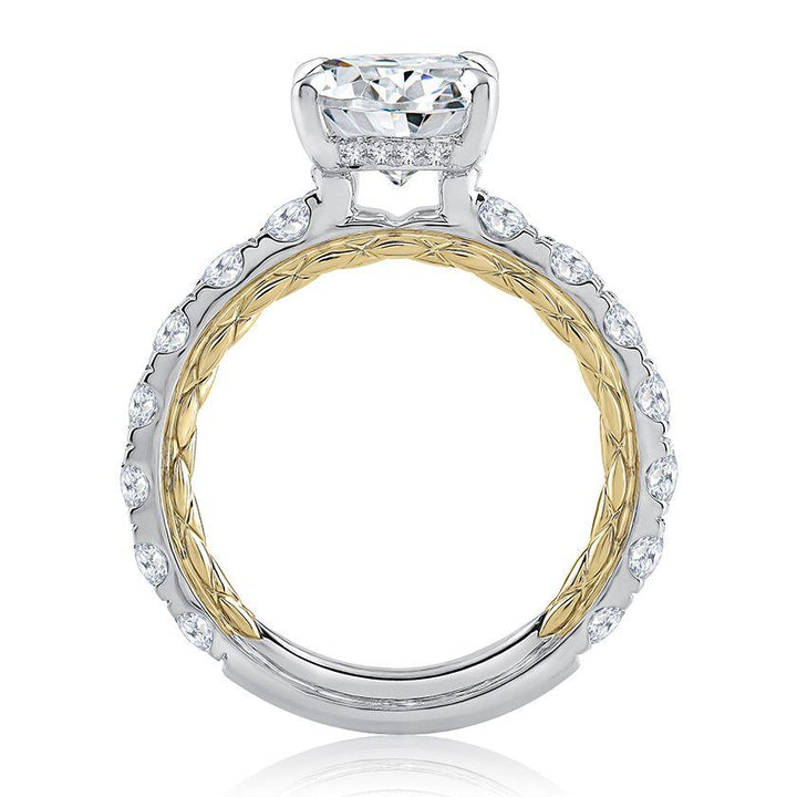 Modern Two Tone Round Cut Diamond Engagement Ring - Gunderson's Jewelers