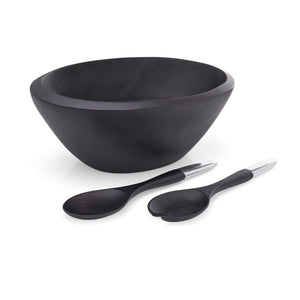 Noir Salad Bowl w/ Servers - Gunderson's Jewelers