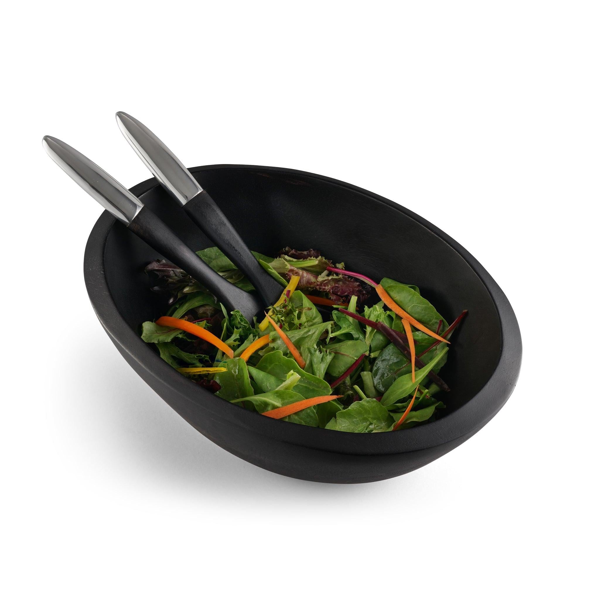Noir Salad Bowl w/ Servers - Gunderson's Jewelers