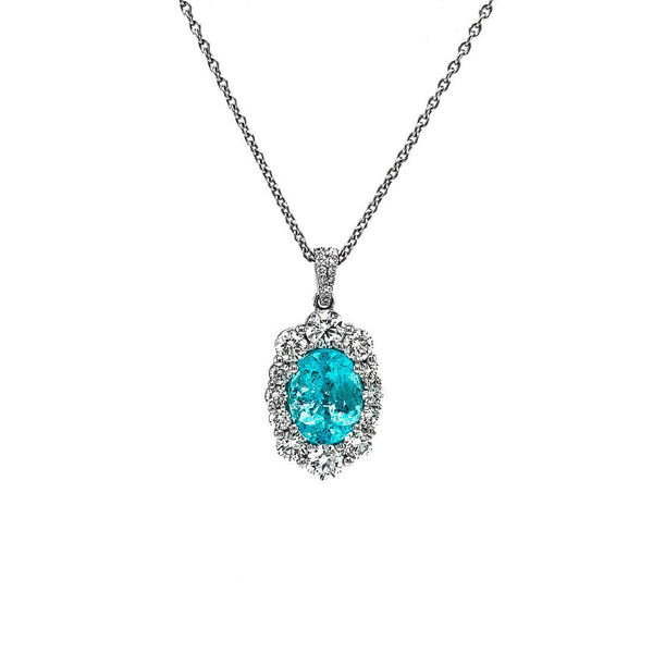 Paraiba Tourmaline & Diamond Necklace - Gunderson's Jewelers