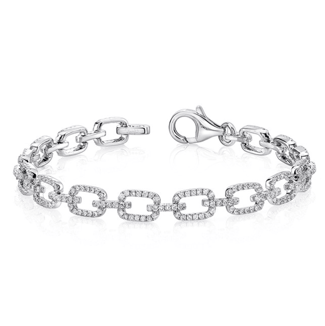 Pavé Chain LInk Diamond Bracelet - Gunderson's Jewelers