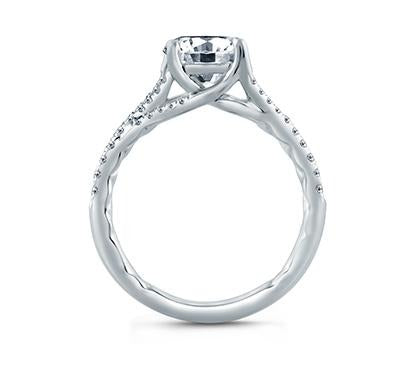 Pave Diamond Split Shank Engagement Ring - Gunderson's Jewelers