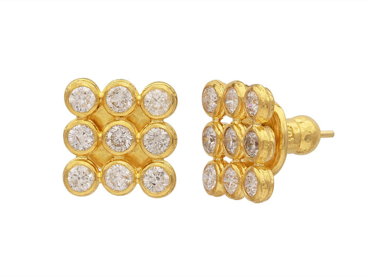 Pointelle Gold Cluster Earrings - Gunderson's Jewelers