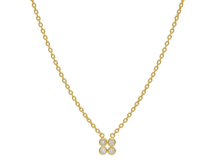Pointelle Gold Cluster Necklace with Diamonds - Gunderson's Jewelers