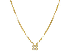Pointelle Gold Cluster Necklace with Diamonds - Gunderson's Jewelers