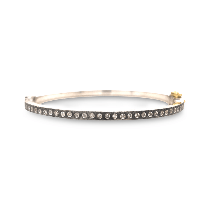 Rose Gold & Sterling Silver Diamond Bangle - Gunderson's Jewelers