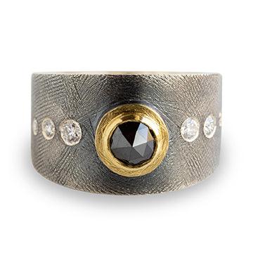 Rose Ring with Black Diamond - Gunderson's Jewelers