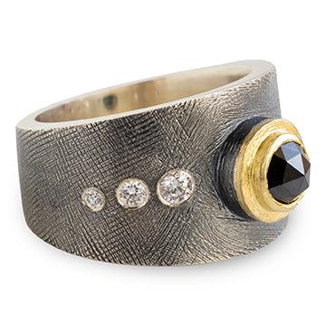 Rose Ring with Black Diamond - Gunderson's Jewelers