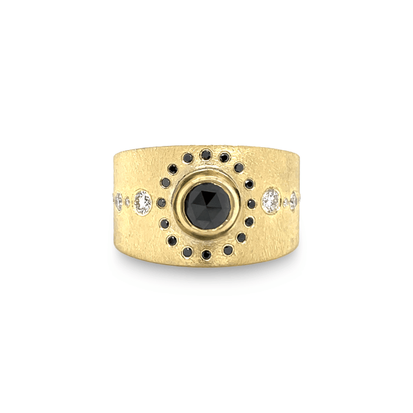 Rose Yellow Gold Black Diamond Band Ring - Gunderson's Jewelers