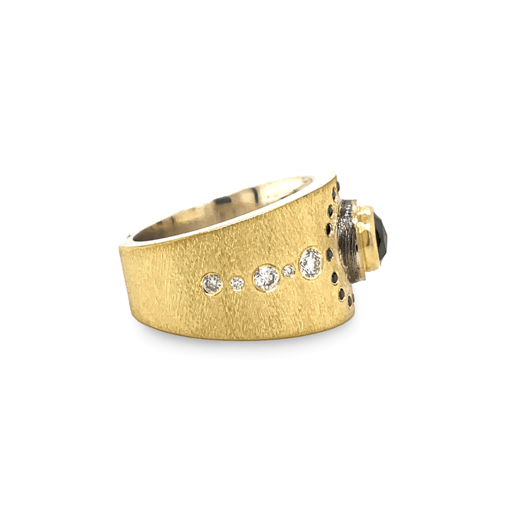 Rose Yellow Gold Black Diamond Band Ring - Gunderson's Jewelers