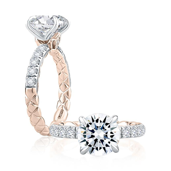 Round & Pave Diamond Engagement Ring - Gunderson's Jewelers