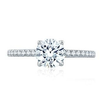 Round Center Draped Gallery Solitaire Engagement Ring - Gunderson's Jewelers