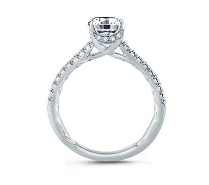 Round Center Draped Gallery Solitaire Engagement Ring - Gunderson's Jewelers