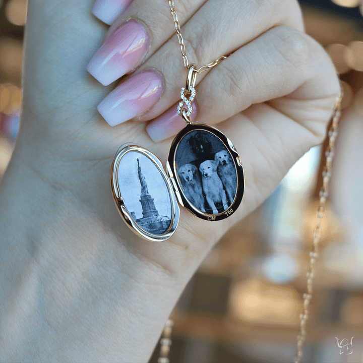 Sapphire Infinity Locket with Diamonds - Gunderson's Jewelers