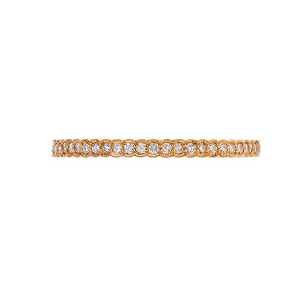 Scallop White Diamond Band, Rose Gold - Gunderson's Jewelers