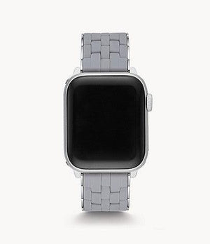 Slate and Stainless Silicone-Wrapped Bracelet Band for Apple Watch® - Gunderson's Jewelers