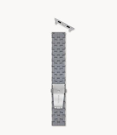 Slate and Stainless Silicone-Wrapped Bracelet Band for Apple Watch® - Gunderson's Jewelers