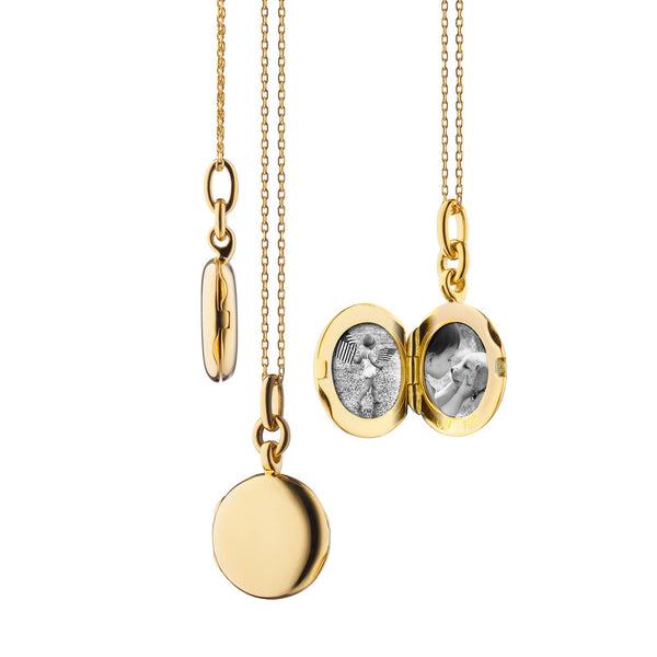 Slim Round "Nan" Gold Locket Necklace - Gunderson's Jewelers