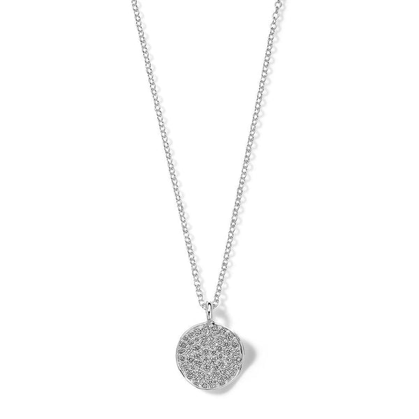 Small Flower Pendant Necklace in Sterling Silver with Diamonds - Gunderson's Jewelers