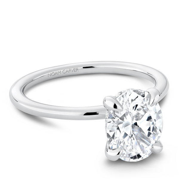 0.04ctw Hidden Halo Oval Engagement Ring