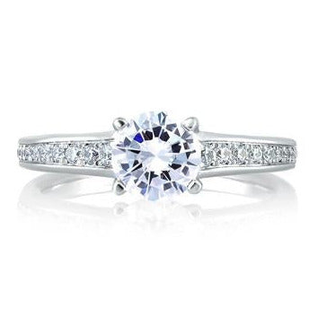 Solitaire with Pavé and Bezel Set Profile Diamond Engagement Ring ...