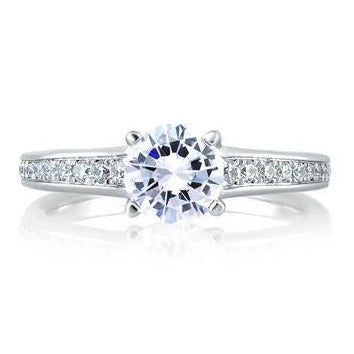 Solitaire with Pavé and Bezel Set Profile Diamond Engagement Ring - Gunderson's Jewelers