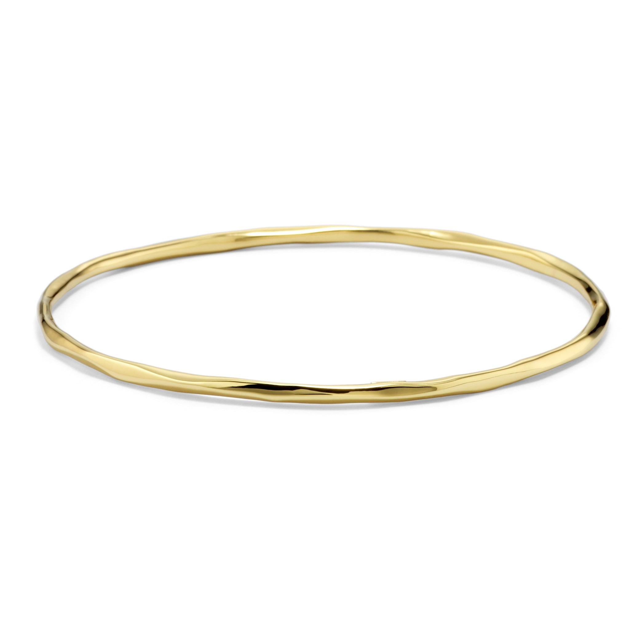 Thin Faceted Bangle in 18K Gold - Gunderson's Jewelers