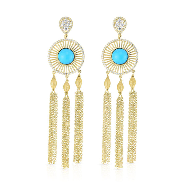 Turquoise, 1.57ctw Diamond Earrings - Gunderson's Jewelers