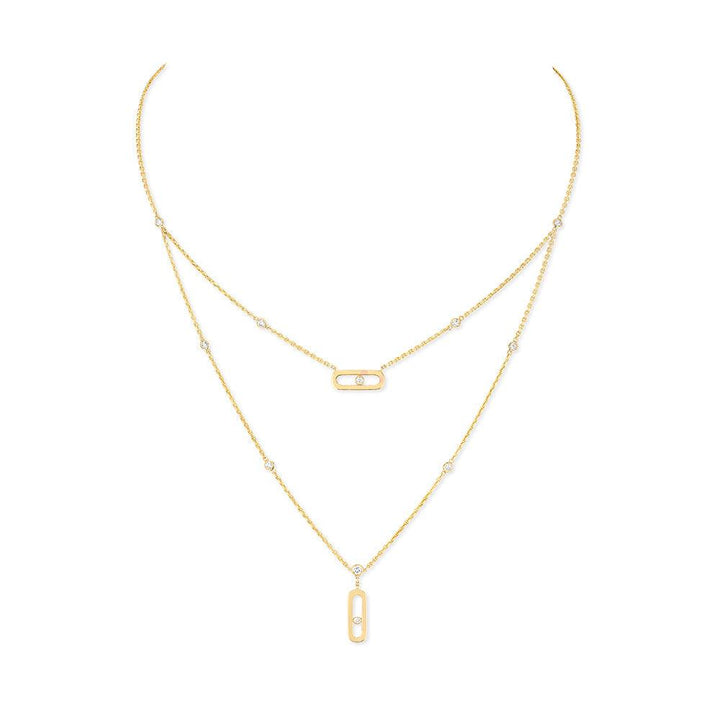 Two-Row Yellow Gold Diamond Necklace - Gunderson's Jewelers