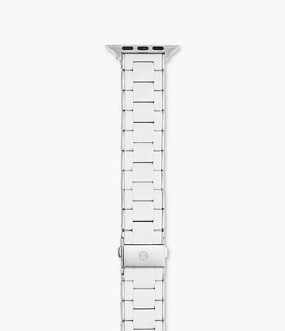 White and Stainless Silicone-Wrapped Bracelet Band for Apple Watch® - Gunderson's Jewelers