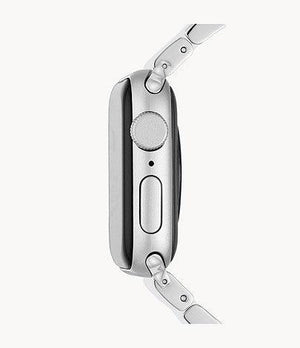White and Stainless Silicone-Wrapped Bracelet Band for Apple Watch® - Gunderson's Jewelers