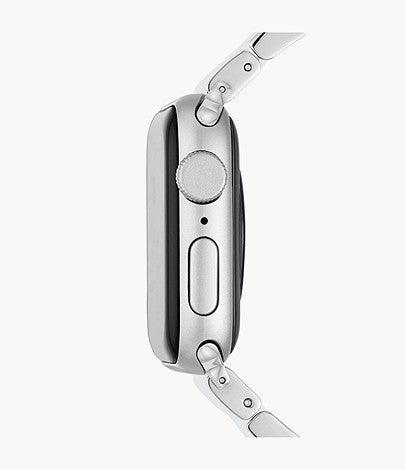 White and Stainless Silicone-Wrapped Bracelet Band for Apple Watch® - Gunderson's Jewelers