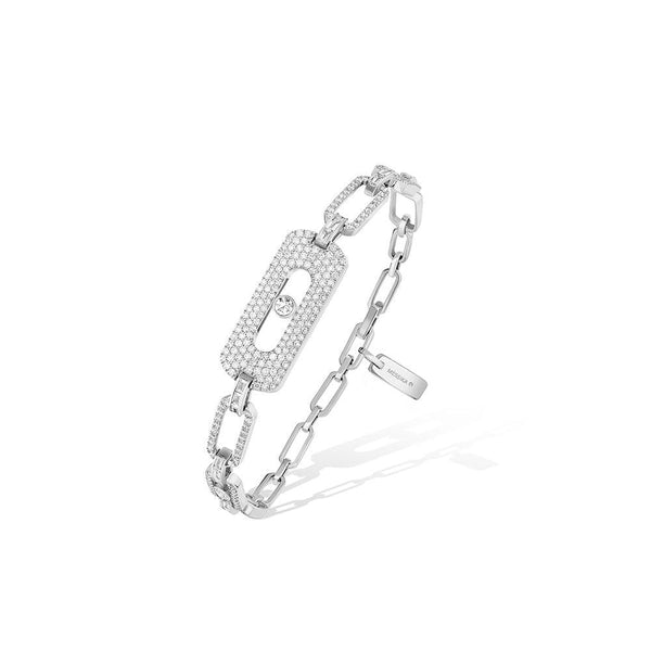 White Gold Diamond Pavé Link Bracelet - Gunderson's Jewelers